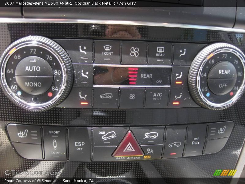Obsidian Black Metallic / Ash Grey 2007 Mercedes-Benz ML 500 4Matic