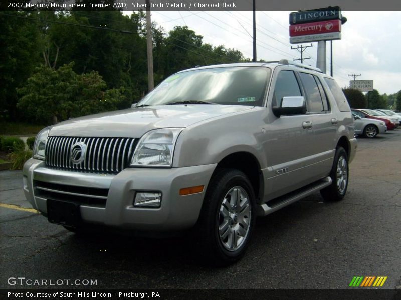 Silver Birch Metallic / Charcoal Black 2007 Mercury Mountaineer Premier AWD