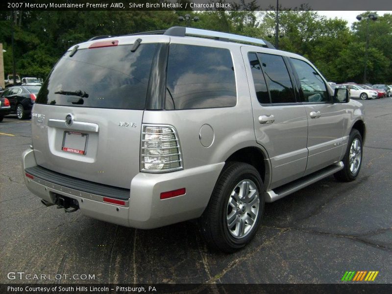 Silver Birch Metallic / Charcoal Black 2007 Mercury Mountaineer Premier AWD