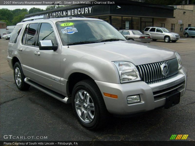 Silver Birch Metallic / Charcoal Black 2007 Mercury Mountaineer Premier AWD