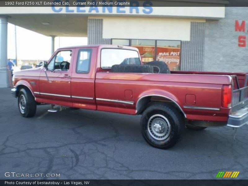 Currant Red / Medium Graphite 1992 Ford F250 XLT Extended Cab