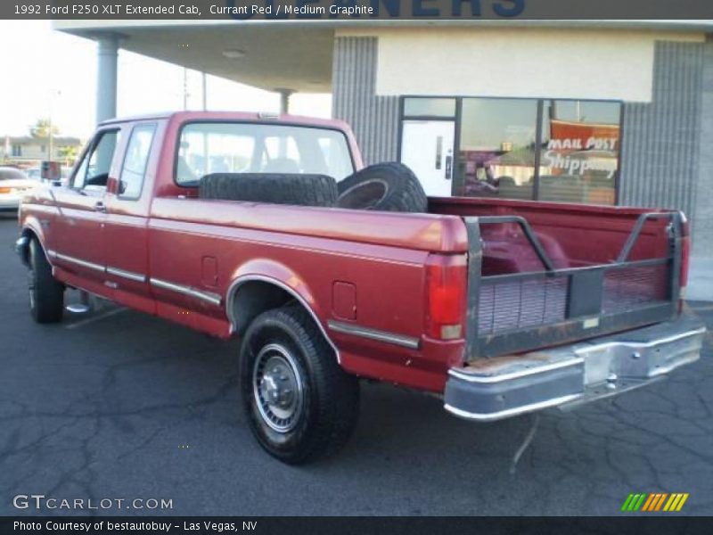 Currant Red / Medium Graphite 1992 Ford F250 XLT Extended Cab