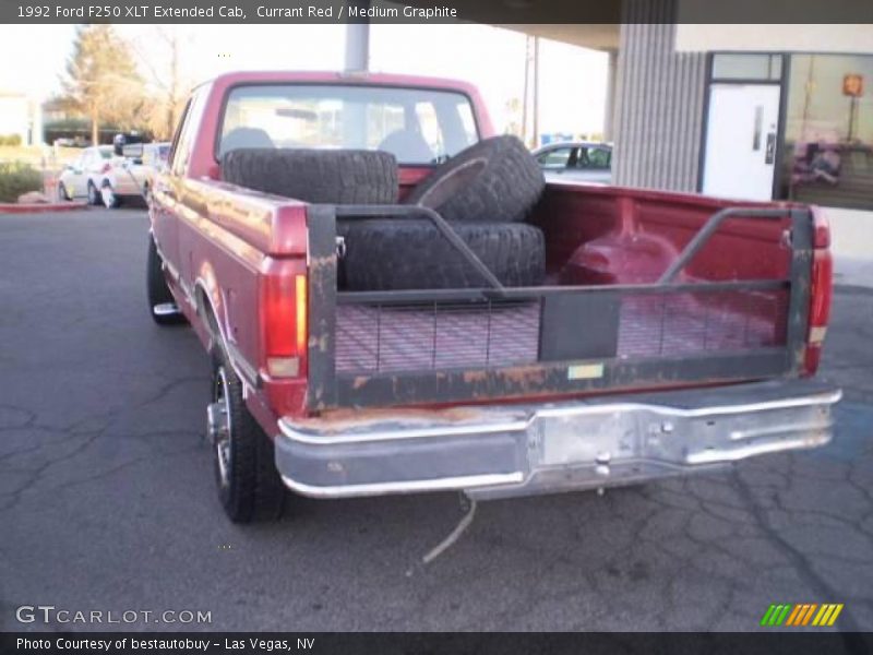 Currant Red / Medium Graphite 1992 Ford F250 XLT Extended Cab