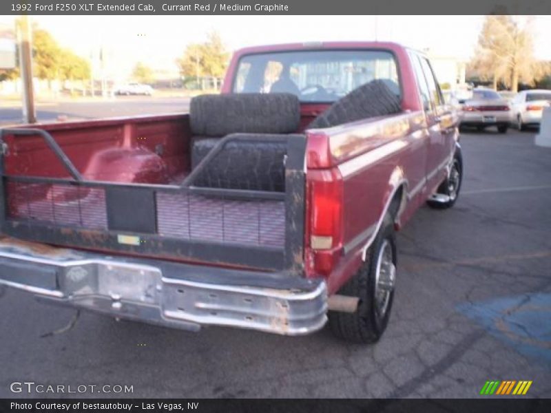 Currant Red / Medium Graphite 1992 Ford F250 XLT Extended Cab