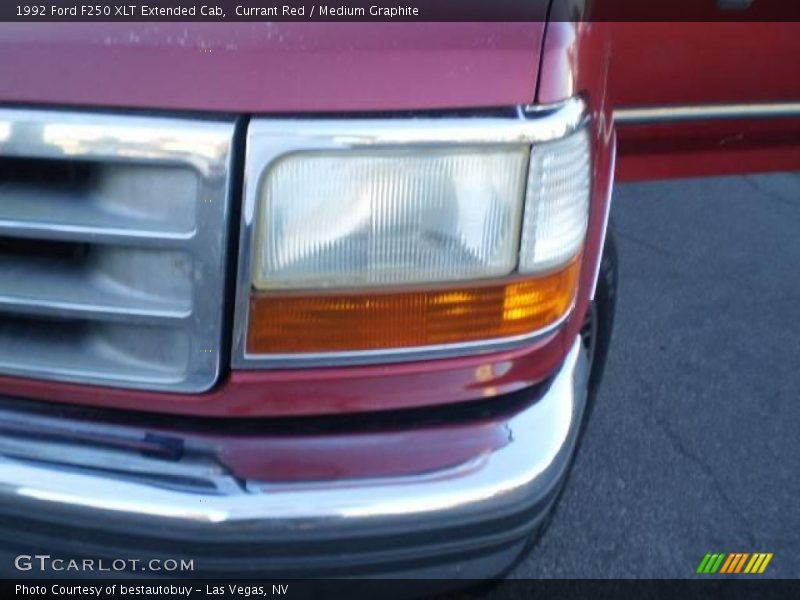 Currant Red / Medium Graphite 1992 Ford F250 XLT Extended Cab