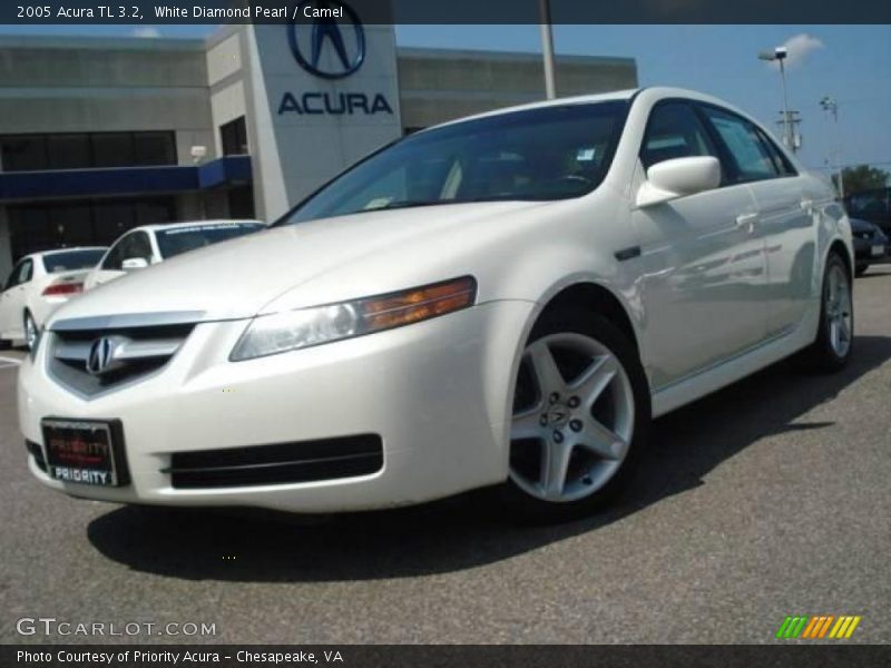 White Diamond Pearl / Camel 2005 Acura TL 3.2