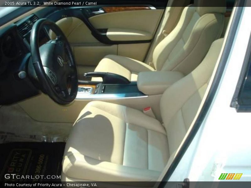 White Diamond Pearl / Camel 2005 Acura TL 3.2