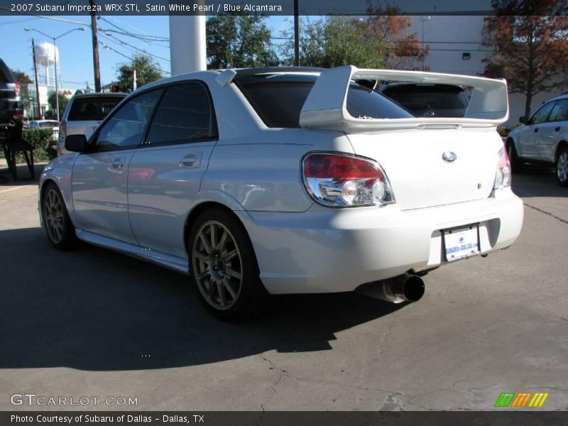 Satin White Pearl / Blue Alcantara 2007 Subaru Impreza WRX STi