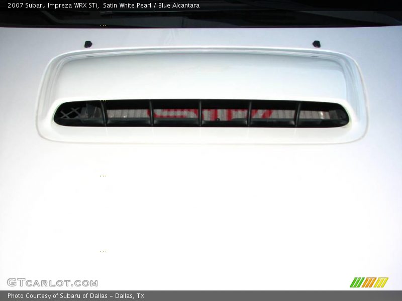 Satin White Pearl / Blue Alcantara 2007 Subaru Impreza WRX STi