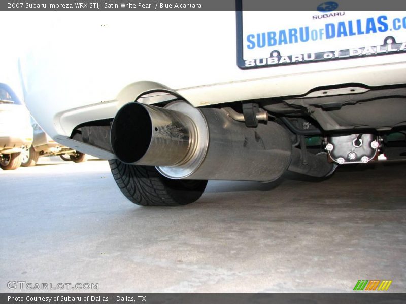 Satin White Pearl / Blue Alcantara 2007 Subaru Impreza WRX STi