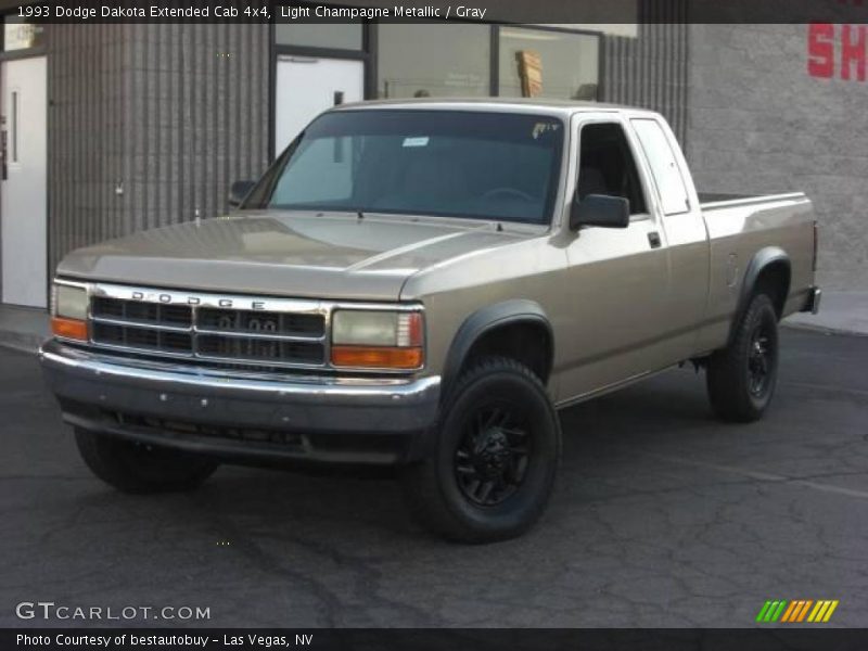 Light Champagne Metallic / Gray 1993 Dodge Dakota Extended Cab 4x4