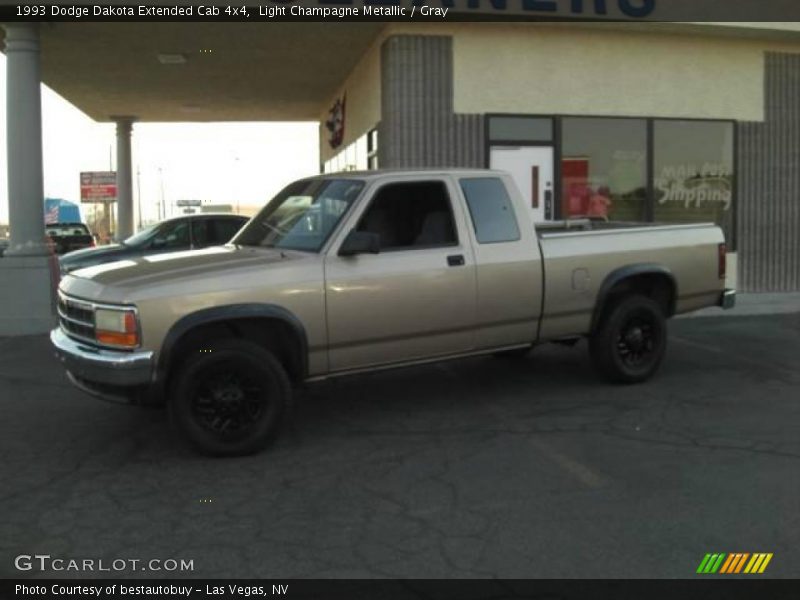 Light Champagne Metallic / Gray 1993 Dodge Dakota Extended Cab 4x4