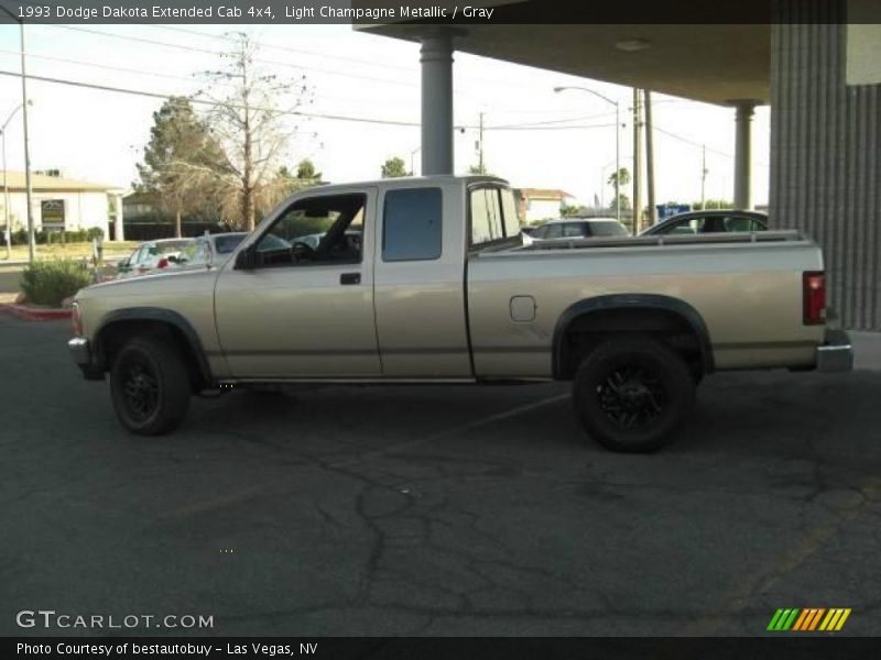 Light Champagne Metallic / Gray 1993 Dodge Dakota Extended Cab 4x4