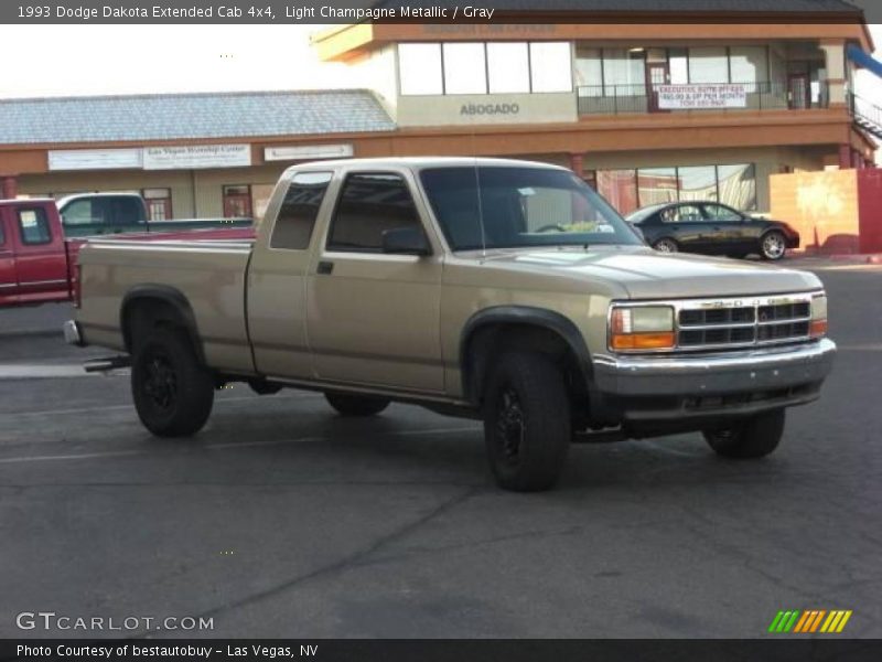 Light Champagne Metallic / Gray 1993 Dodge Dakota Extended Cab 4x4