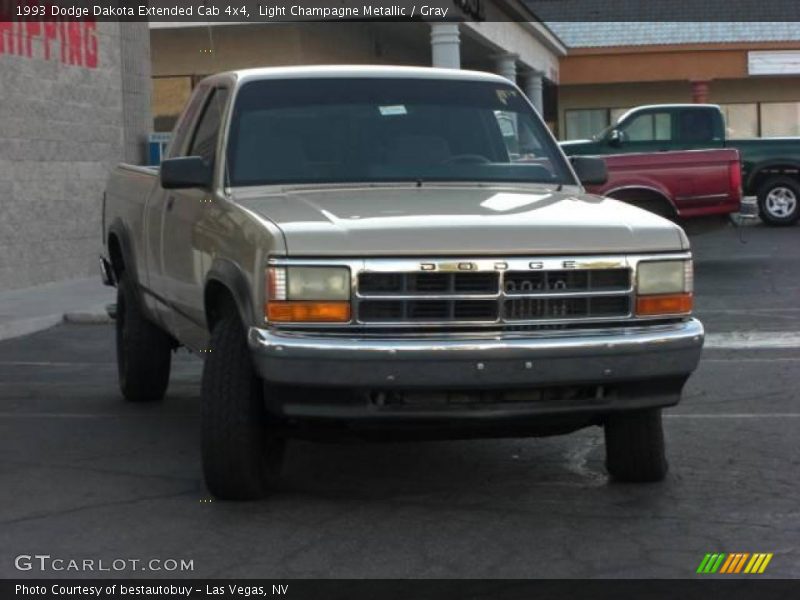 Light Champagne Metallic / Gray 1993 Dodge Dakota Extended Cab 4x4