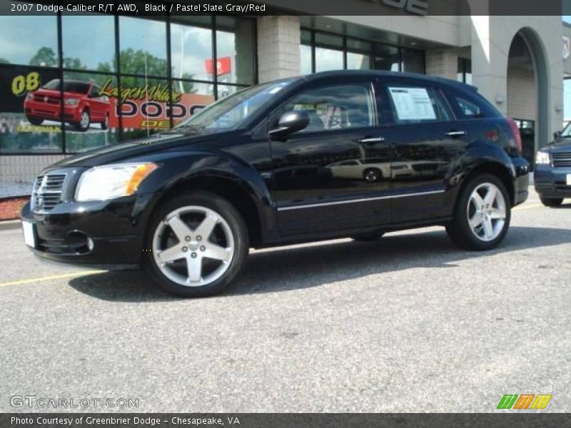 Black / Pastel Slate Gray/Red 2007 Dodge Caliber R/T AWD