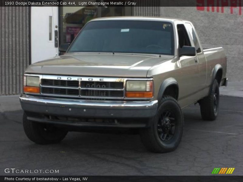 Light Champagne Metallic / Gray 1993 Dodge Dakota Extended Cab 4x4