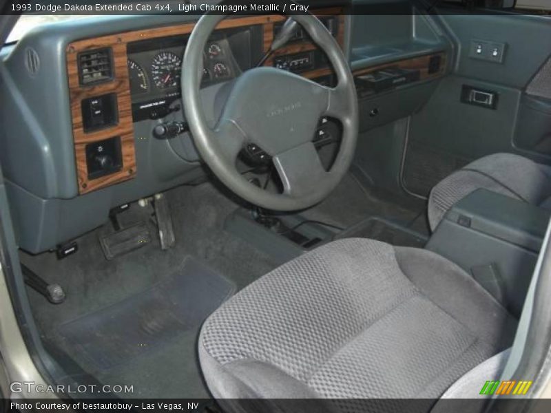 Light Champagne Metallic / Gray 1993 Dodge Dakota Extended Cab 4x4