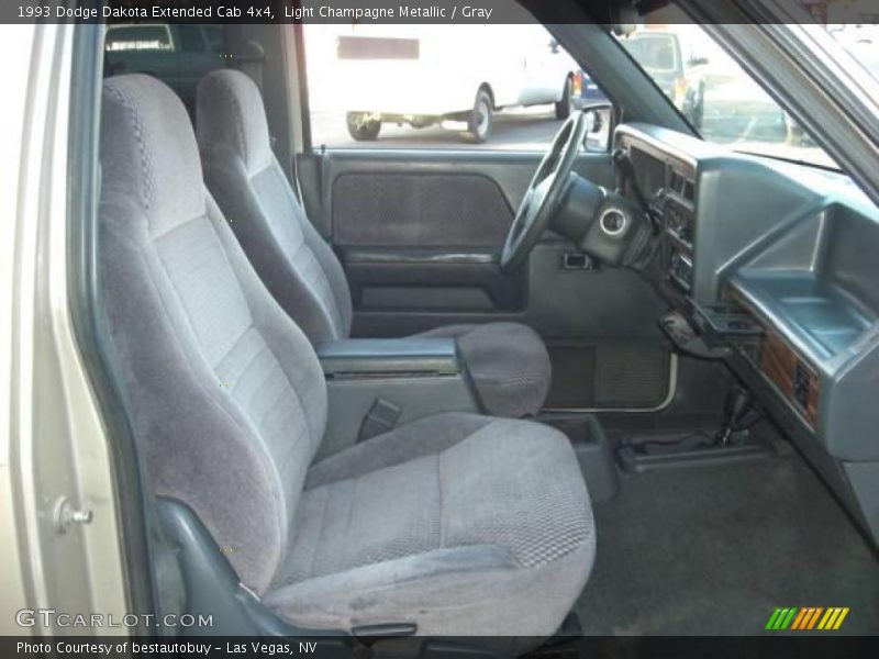 Light Champagne Metallic / Gray 1993 Dodge Dakota Extended Cab 4x4