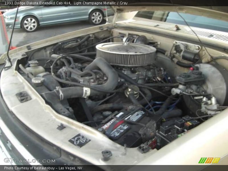 Light Champagne Metallic / Gray 1993 Dodge Dakota Extended Cab 4x4