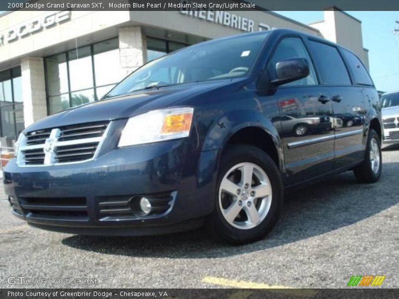 Modern Blue Pearl / Medium Slate Gray/Light Shale 2008 Dodge Grand Caravan SXT