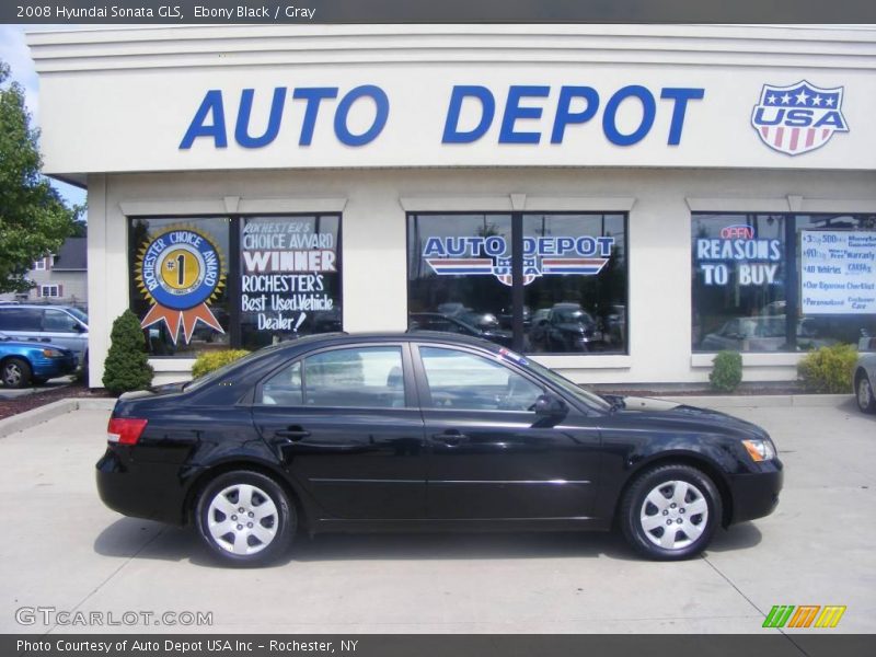 Ebony Black / Gray 2008 Hyundai Sonata GLS