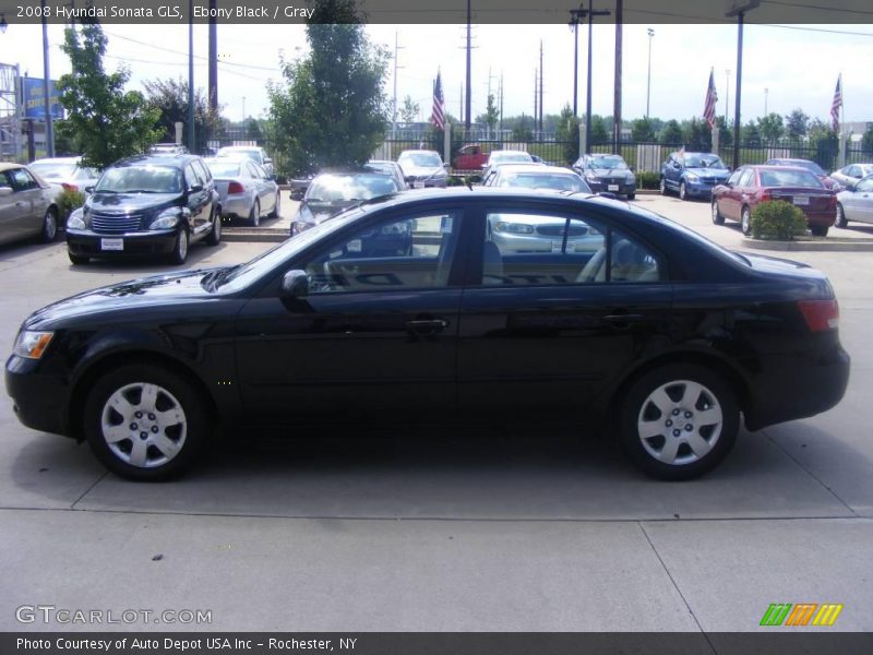 Ebony Black / Gray 2008 Hyundai Sonata GLS