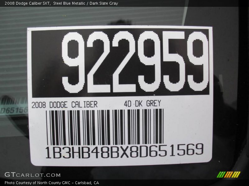 Steel Blue Metallic / Dark Slate Gray 2008 Dodge Caliber SXT