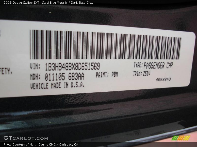 Steel Blue Metallic / Dark Slate Gray 2008 Dodge Caliber SXT