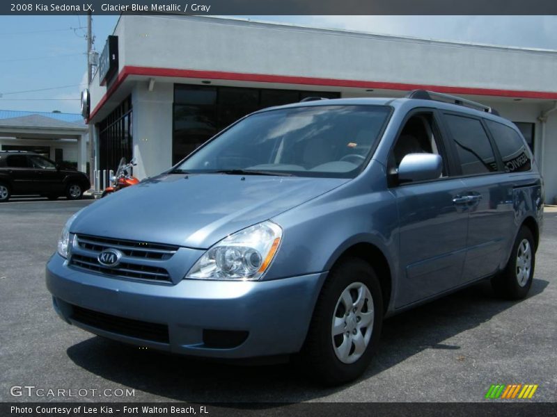 Glacier Blue Metallic / Gray 2008 Kia Sedona LX