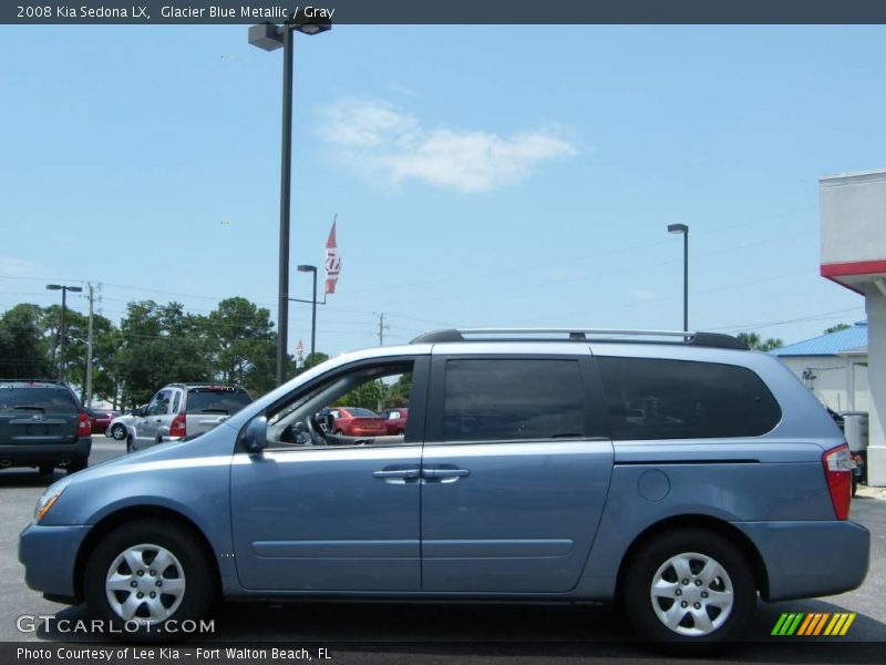 Glacier Blue Metallic / Gray 2008 Kia Sedona LX