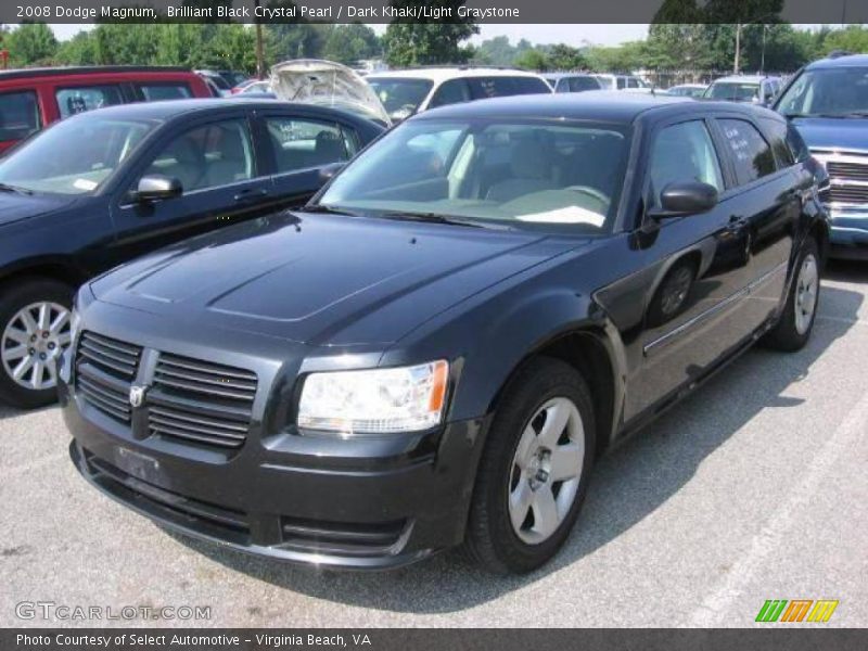 Brilliant Black Crystal Pearl / Dark Khaki/Light Graystone 2008 Dodge Magnum