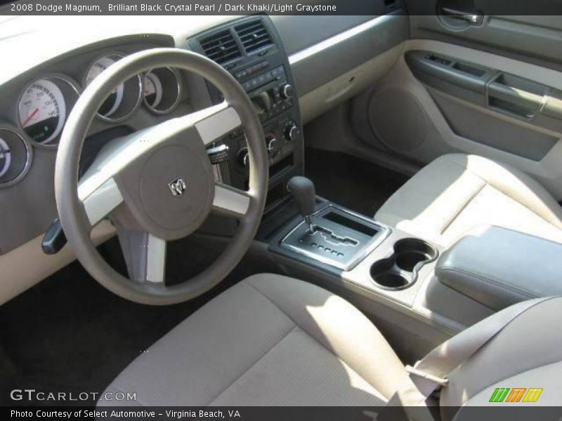 Brilliant Black Crystal Pearl / Dark Khaki/Light Graystone 2008 Dodge Magnum