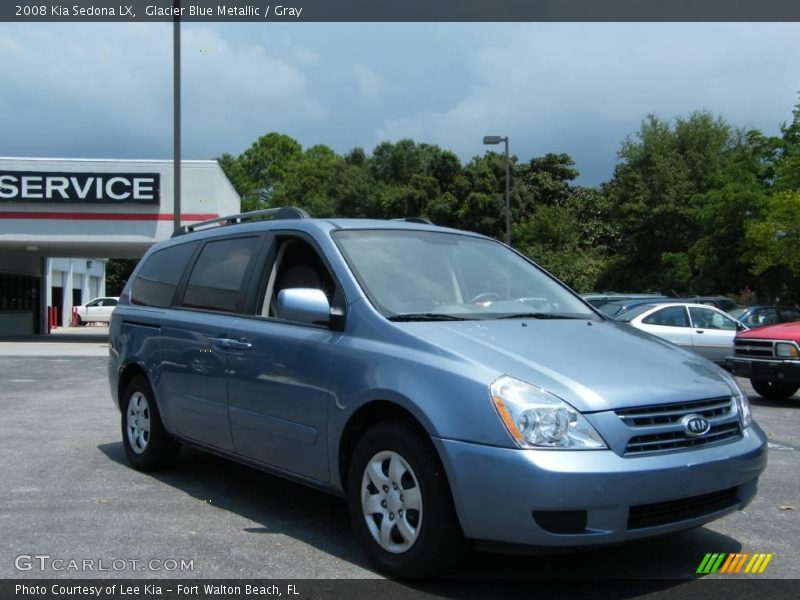 Glacier Blue Metallic / Gray 2008 Kia Sedona LX
