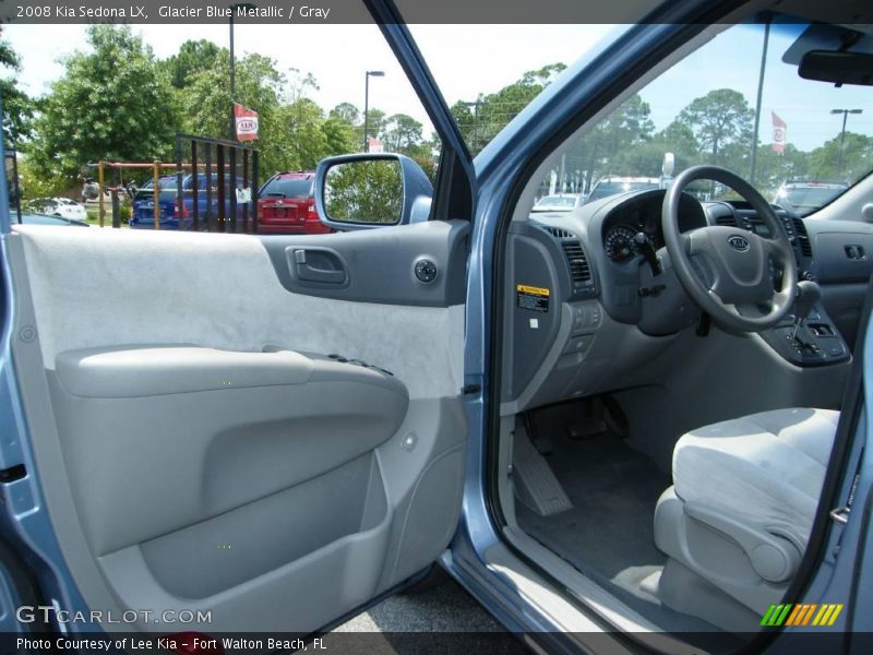 Glacier Blue Metallic / Gray 2008 Kia Sedona LX