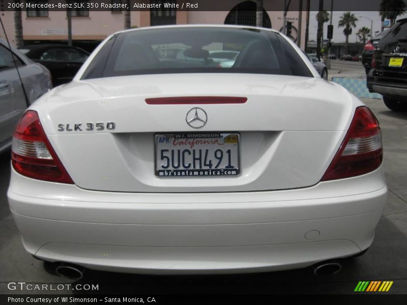Alabaster White / Red 2006 Mercedes-Benz SLK 350 Roadster
