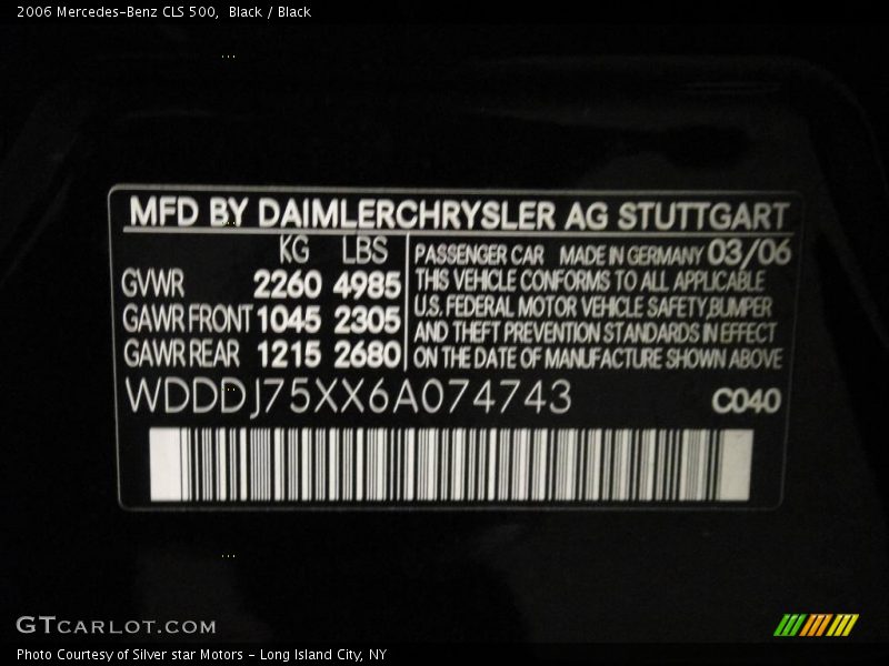 Black / Black 2006 Mercedes-Benz CLS 500