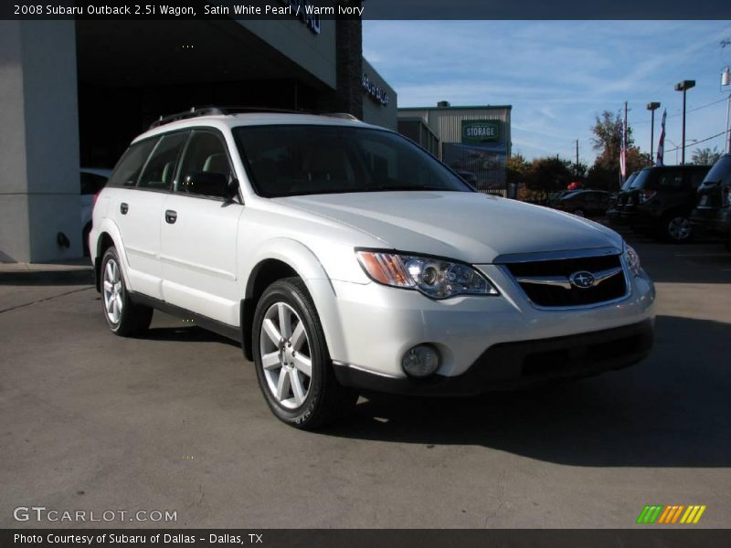Satin White Pearl / Warm Ivory 2008 Subaru Outback 2.5i Wagon