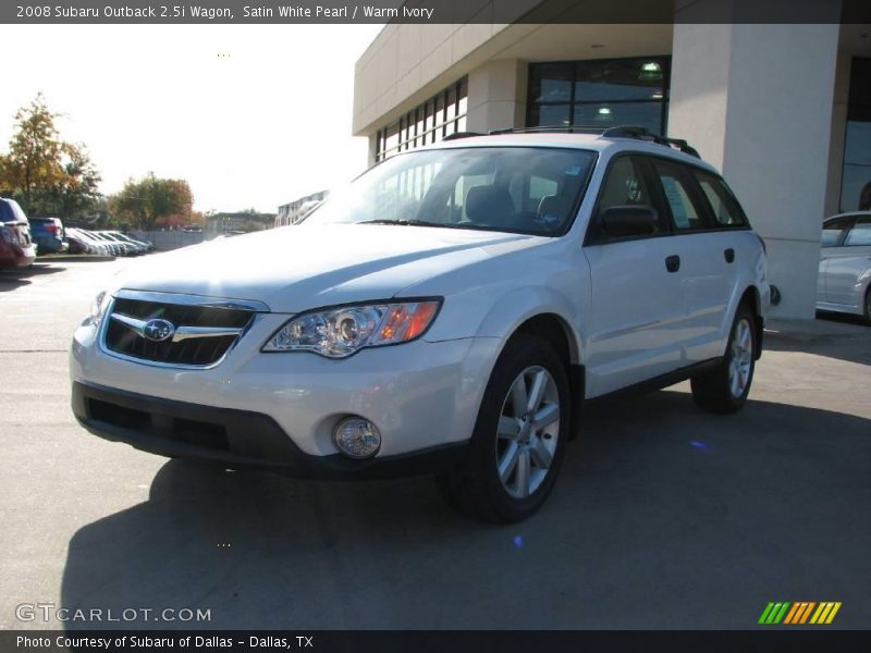 Satin White Pearl / Warm Ivory 2008 Subaru Outback 2.5i Wagon
