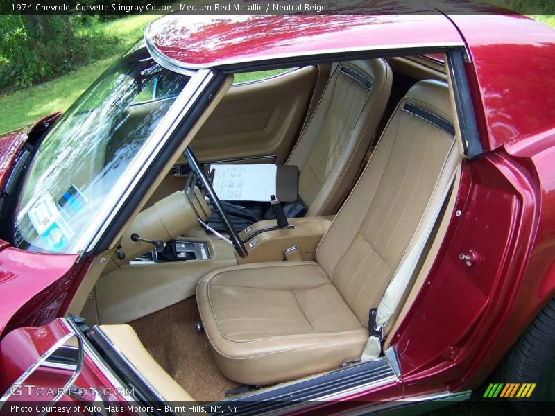Medium Red Metallic / Neutral Beige 1974 Chevrolet Corvette Stingray Coupe