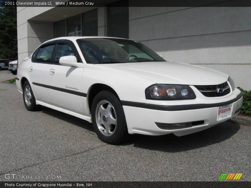 White / Medium Gray 2001 Chevrolet Impala LS
