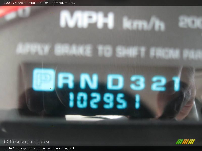 White / Medium Gray 2001 Chevrolet Impala LS