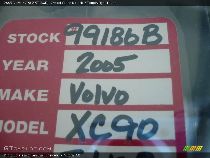 Crystal Green Metallic / Taupe/Light Taupe 2005 Volvo XC90 2.5T AWD