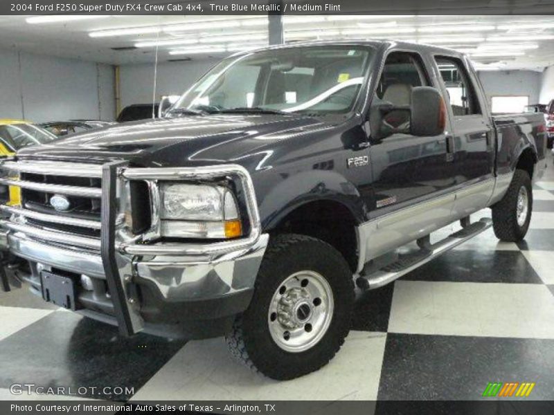 True Blue Metallic / Medium Flint 2004 Ford F250 Super Duty FX4 Crew Cab 4x4