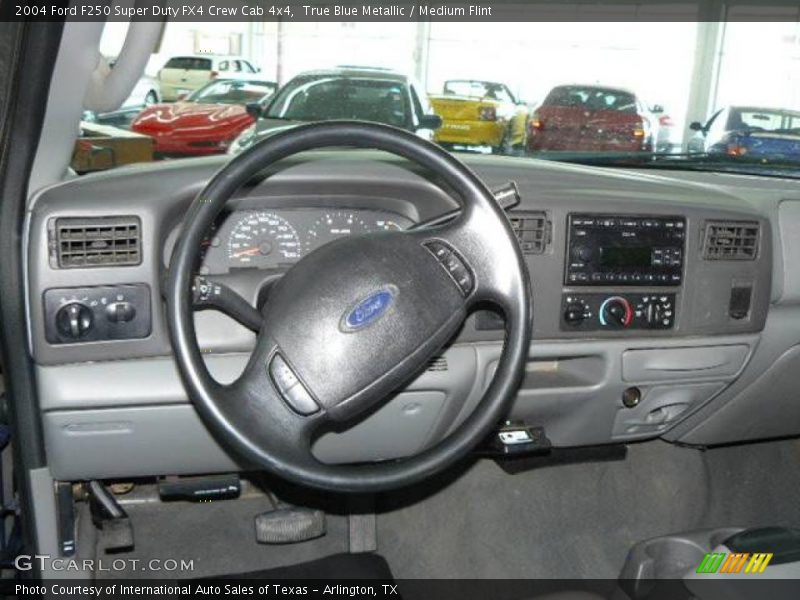True Blue Metallic / Medium Flint 2004 Ford F250 Super Duty FX4 Crew Cab 4x4