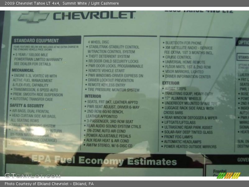 Summit White / Light Cashmere 2009 Chevrolet Tahoe LT 4x4