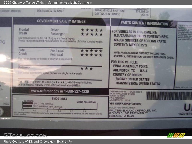 Summit White / Light Cashmere 2009 Chevrolet Tahoe LT 4x4