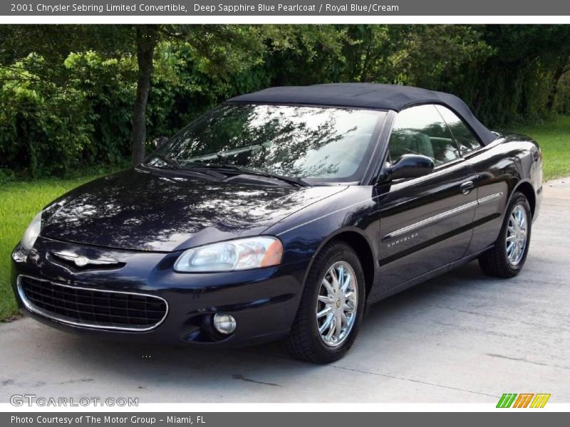 Deep Sapphire Blue Pearlcoat / Royal Blue/Cream 2001 Chrysler Sebring Limited Convertible