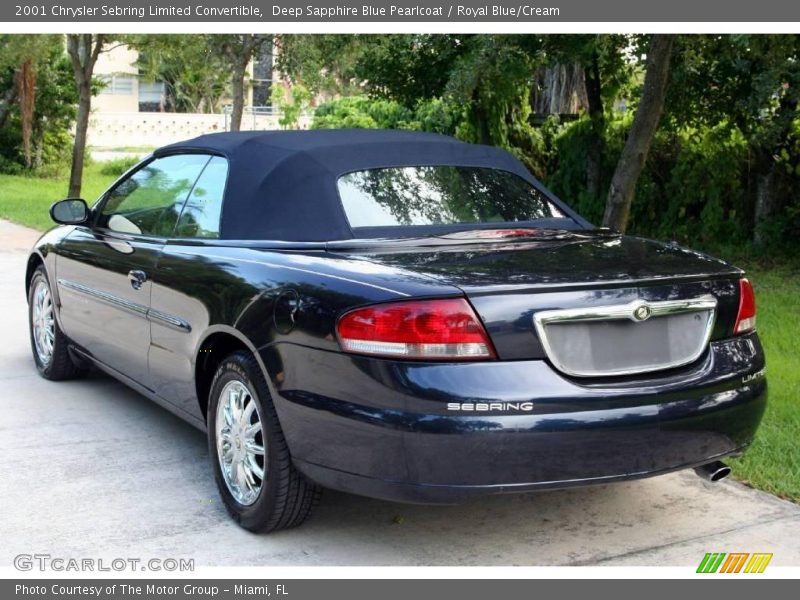 Deep Sapphire Blue Pearlcoat / Royal Blue/Cream 2001 Chrysler Sebring Limited Convertible