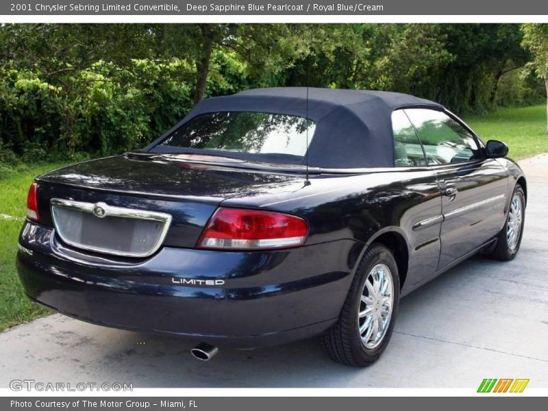 Deep Sapphire Blue Pearlcoat / Royal Blue/Cream 2001 Chrysler Sebring Limited Convertible
